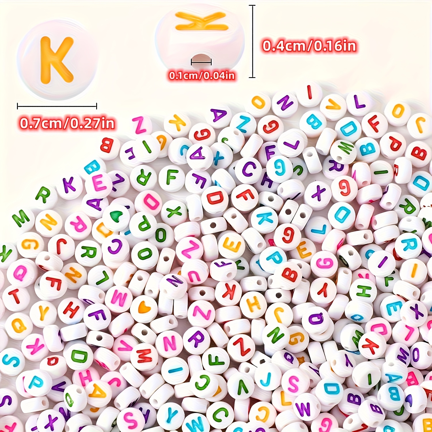1000/500/250Pcs Colored Letter Acrylic Beads for DIY Jewellery
